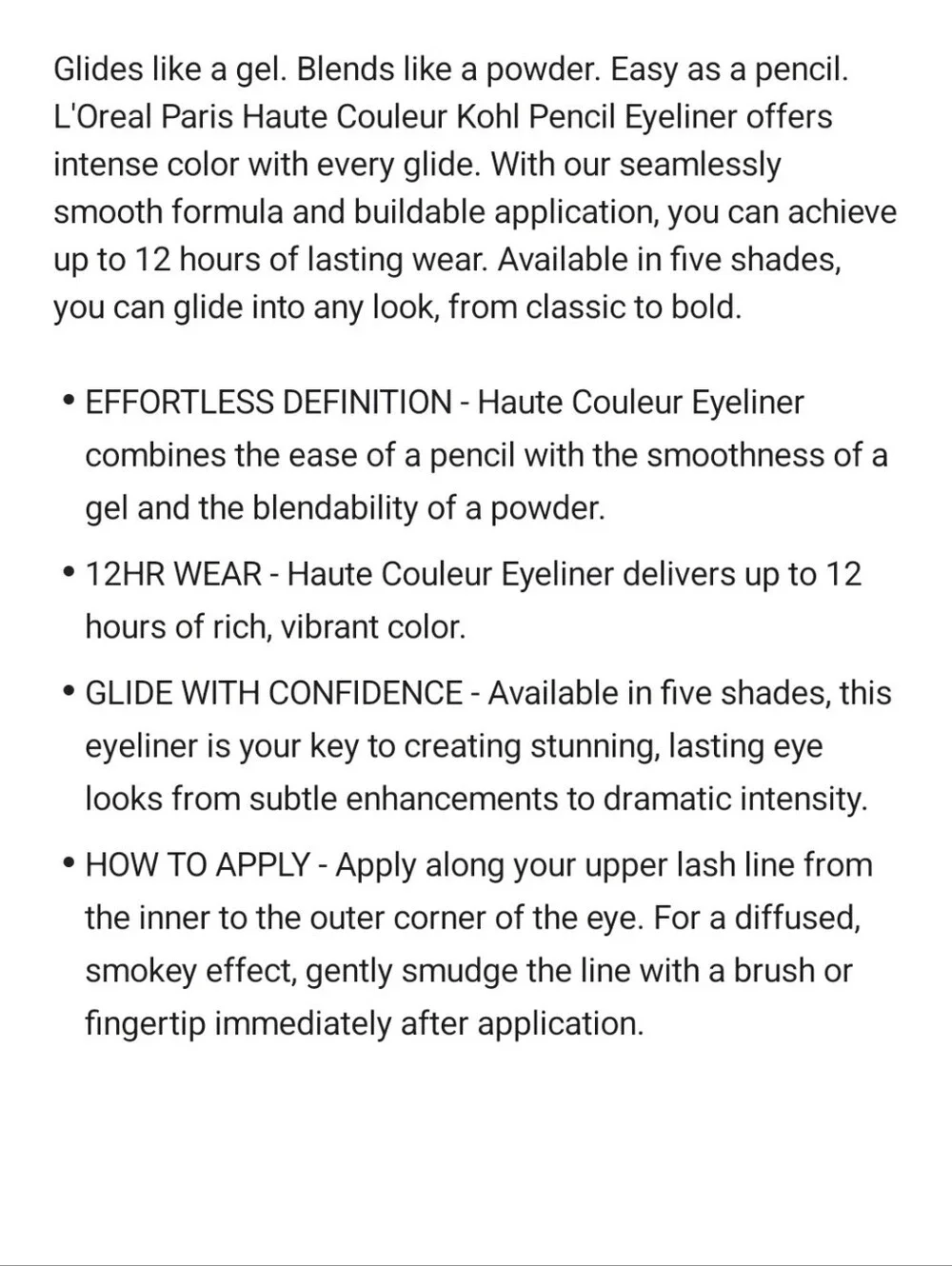 ⭐4/$15 Loreal Paris Haute Couleur Kohl Pencil Eyeliner Bronze Chiffon